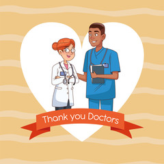 professional doctor and surgeon couple characters