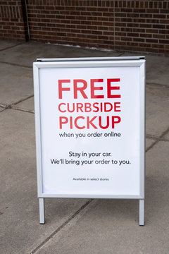 Free Curbside Pickup Sign Outside Store