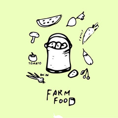 Farm food Hand drawn concept