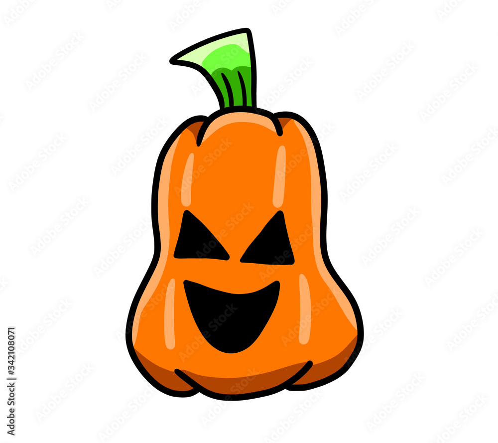 Wall mural stylized creepy halloween pumpkin