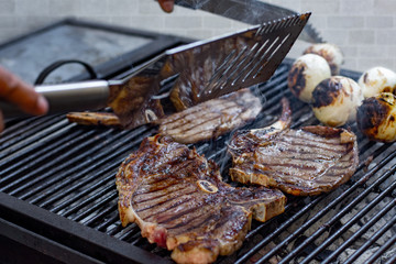 Close up of a delicious barbecue on a grill