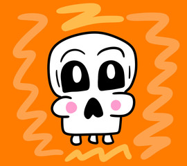 Stylized Happy Halloween Skull Card