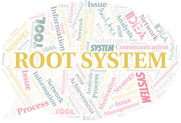 Obraz premium Root System typography vector word cloud.