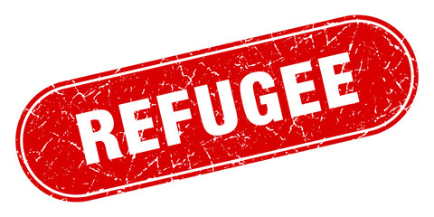 refugee sign. refugee grunge red stamp. Label