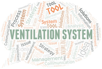 Ventilation System typography vector word cloud.