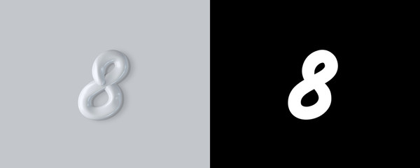 3d rendering of Cream alphabet, set of letters