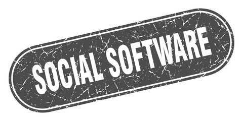 social software sign. social software grunge black stamp. Label