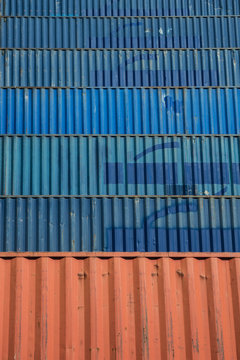 stacked containers in a garbor area
