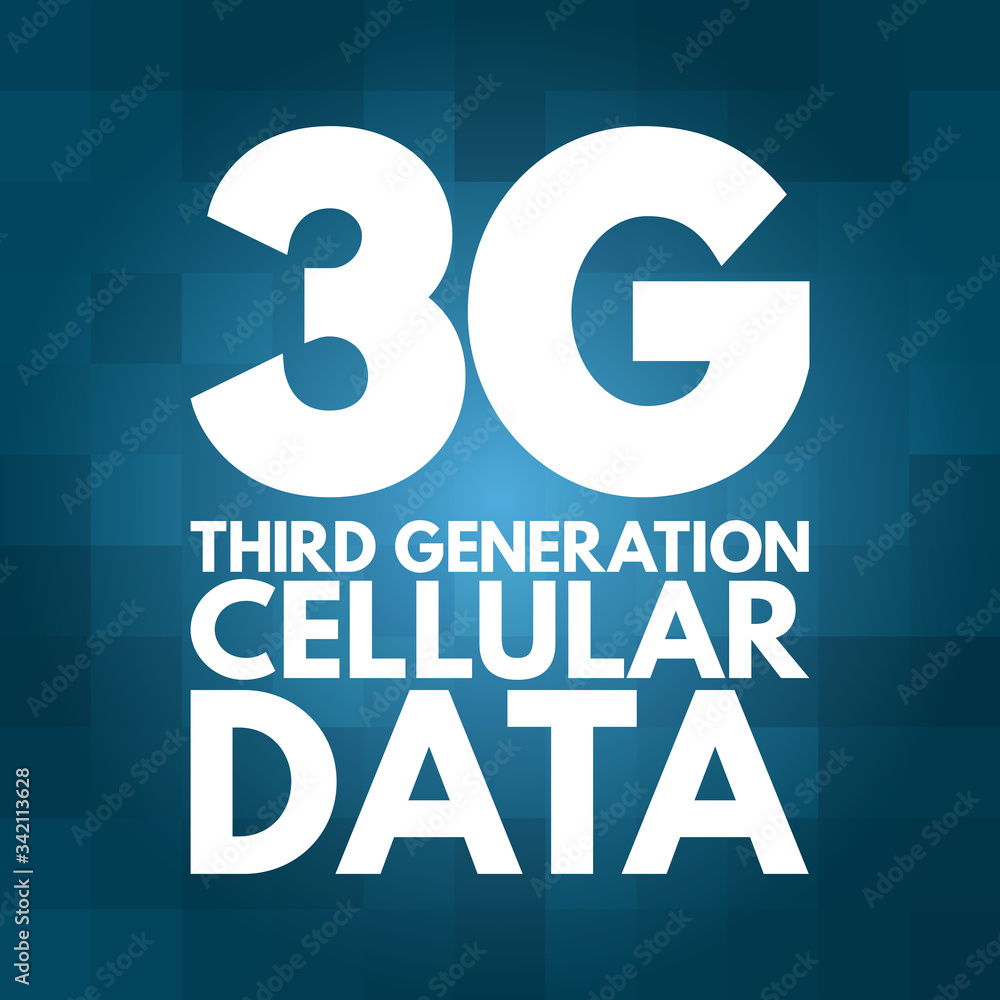 Poster 3G - Third Generation cellular data text. technology concept background