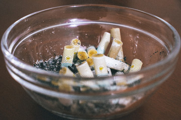 cigarette in ashtray