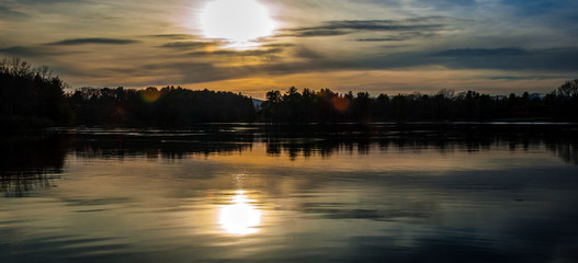 Hudson River Sunset Adirondacks Upstate New York