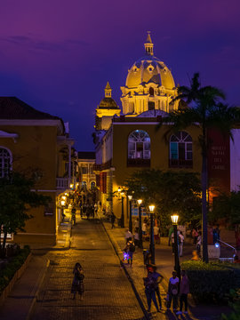 Old town's cathedral during twilight