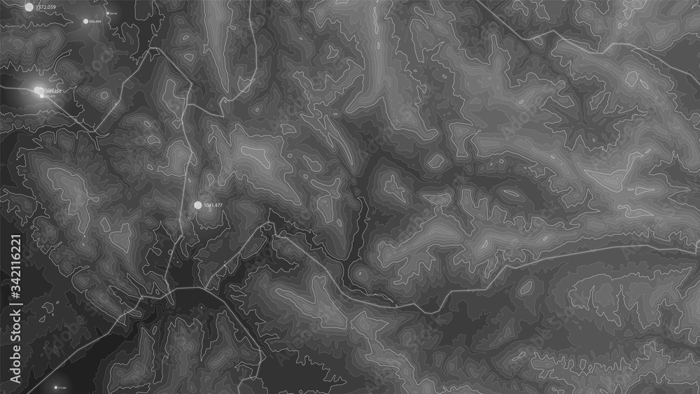 Poster terrain big data visualization. futuristic map infographic. complex topographical data graphic visua