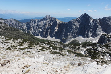 Fototapeta na wymiar Julian Alps Slowenia. Mountain landscape in the alps