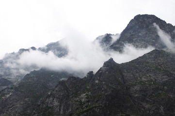 Tatras Poland. Mountain in the fog
