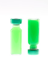 Colofull vaccine and medicine on white background