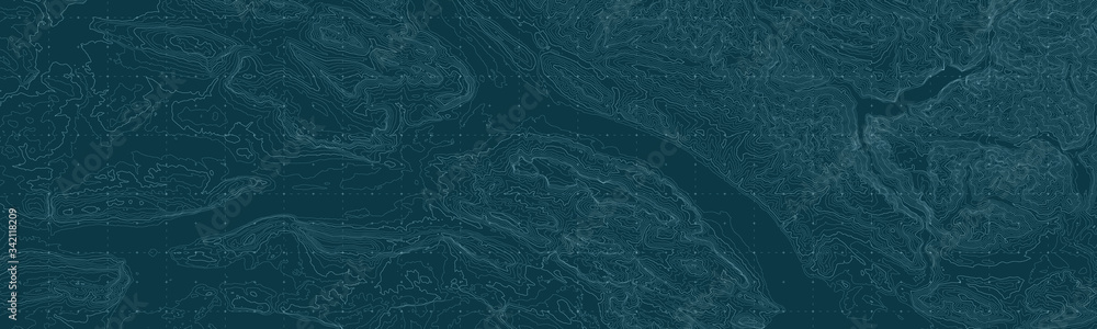Poster vector abstract earth relief map. generated conceptual elevation map. isolines of landscape surface 