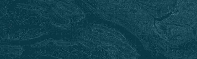 Vector abstract earth relief map. Generated conceptual elevation map. Isolines of landscape surface elevation. Geographic map conceptual design. Elegant background for presentations