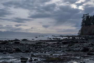 Stormy northwest beach Vancouver Island, BC Canada