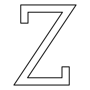 Zeta greek symbol capital letter uppercase font icon outline black color vector illustration flat style image