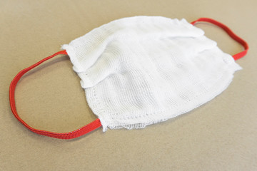 Medical mask gauze. Quarantine due to coronavirus. White protective bandage for the face, covid-19....