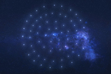 Weird round Constellation on the night sky . Science fiction wallpaper, Elements of this image were...