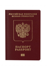 International biometric passport of a citizen of the Russian Federation. Isolated on a white background.