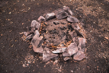 place for camping. family vacation in the open sky. trip to the forest.