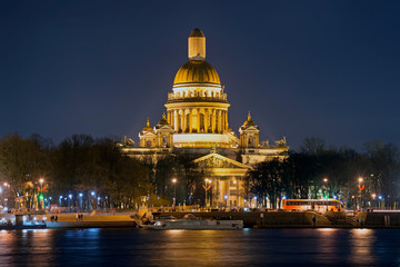 Fototapeta premium Night views of the Cathedral of St. Isaac of Dalmatia