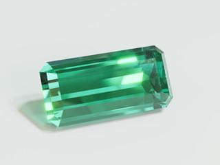 Rectangle emerald on white background