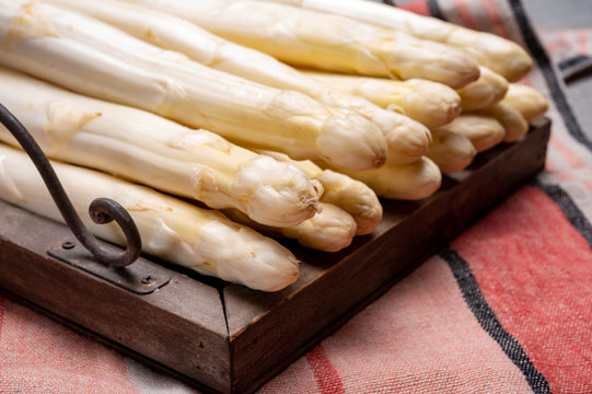 High quality big Dutch white asparagus vegetables ready to cook