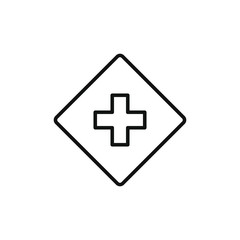 Fototapeta premium four way intersection road sign icon isolated on white background