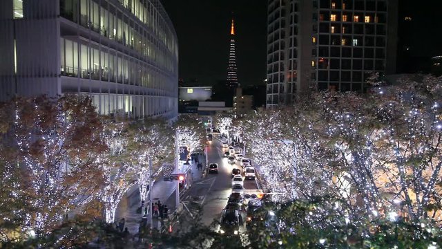 Christmas Illumination in Roppongi Hills Tokyo, Japan 