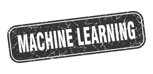 machine learning stamp. machine learning square grungy black sign