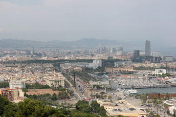 aerial view of barcelona spain