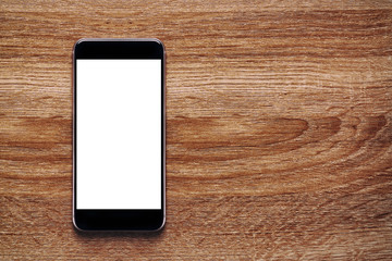 Smartphone with Mockup image white screen.