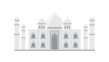 Taj Mahal template from India, isolated Indian architecture landmark