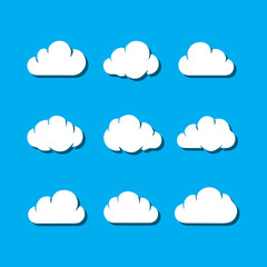 Fototapeta premium Cloud sets. Logo icon vector illustration.