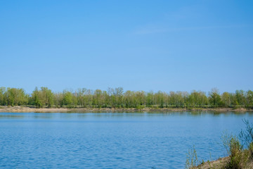 Lake with forest on the bank