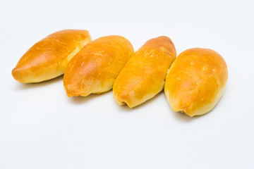 close-up of pies