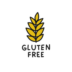 gluten free symbol doodle icon, vector illustration