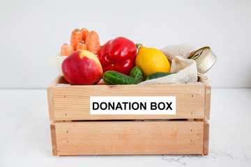 Donation box with food