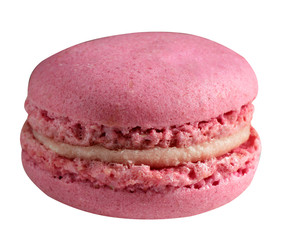 macaroons, colorful macaroons isolated on white background, french sweet delicacy.  Close-up.