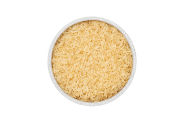 Eine Schale voller Reiskörner