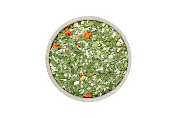 Eine Schale voller Schnittlauch -getrocknet & schockgefrostet