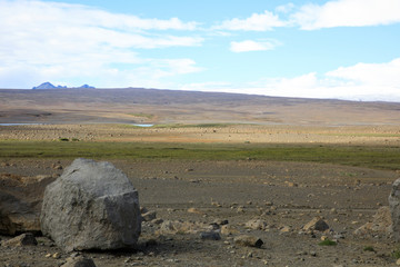 Kjolur / Iceland - August 25, 2017: Scenery along the Kjolur Highland Road, Iceland, Europe