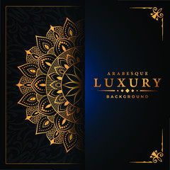 Abstract luxury ornamental mandala design background  with 
arabesque pattern arabic islamic east style.