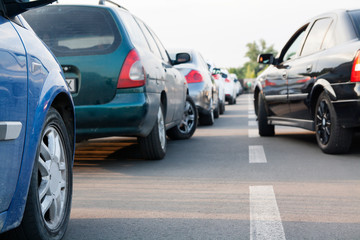 Car parking along the street road