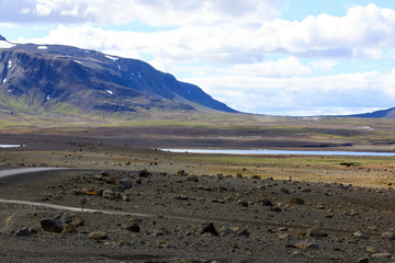 Kjolur / Iceland - August 25, 2017: Scenery along the Kjolur Highland Road, Iceland, Europe