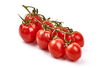 Ripe Fresh Cherry Tomatoes, isolated on white background